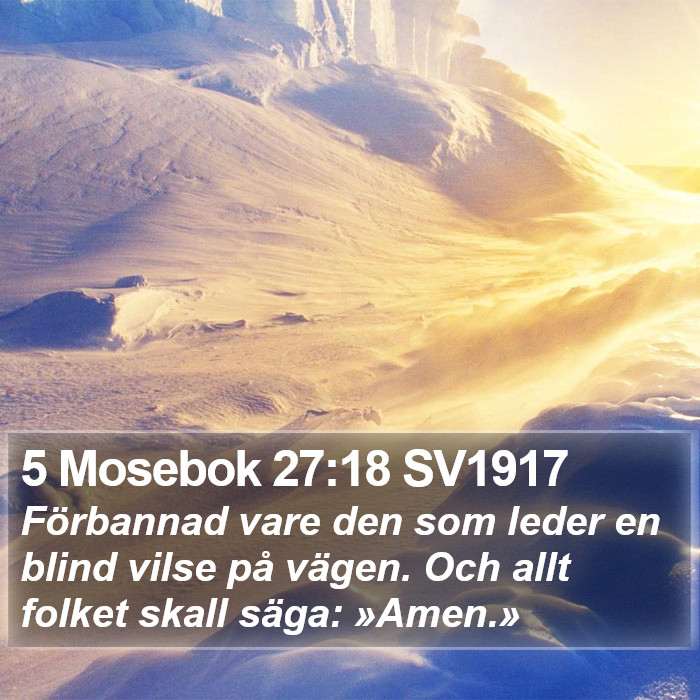 5 Mosebok 27:18 SV1917 Bible Study