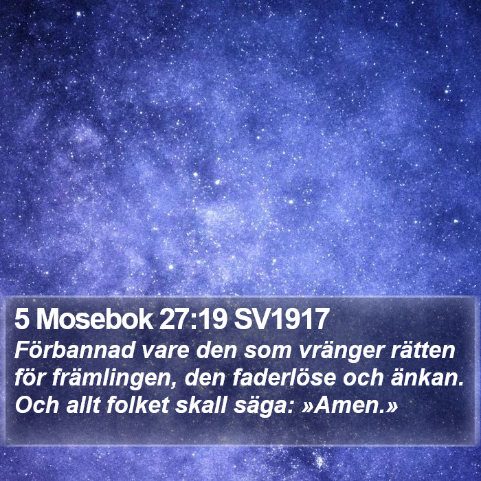 5 Mosebok 27:19 SV1917 Bible Study