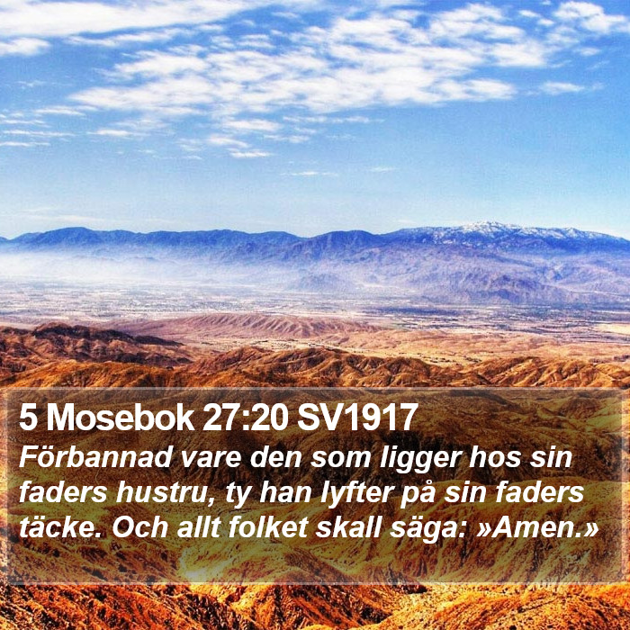 5 Mosebok 27:20 SV1917 Bible Study