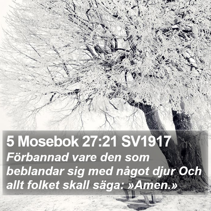 5 Mosebok 27:21 SV1917 Bible Study