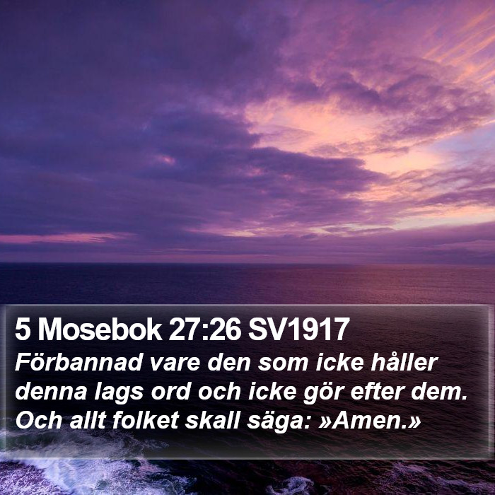 5 Mosebok 27:26 SV1917 Bible Study