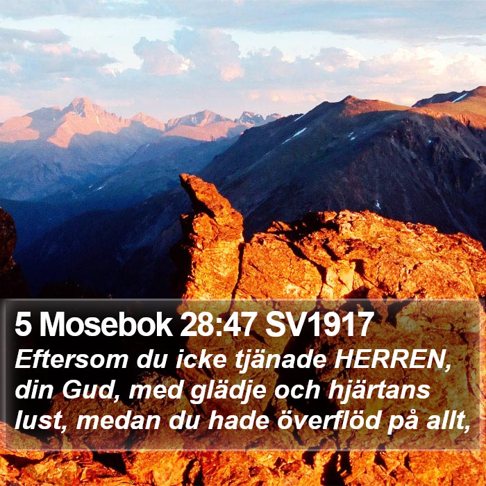 5 Mosebok 28:47 SV1917 Bible Study