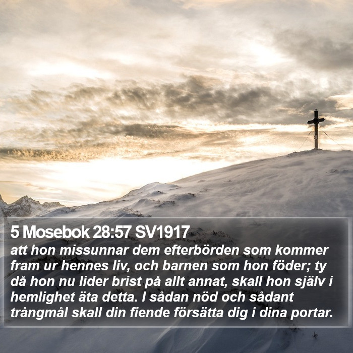 5 Mosebok 28:57 SV1917 Bible Study
