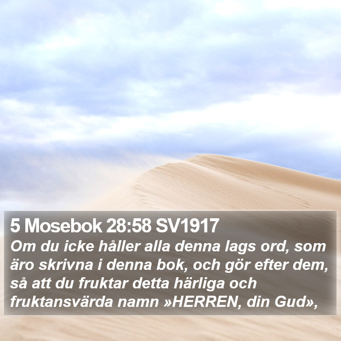 5 Mosebok 28:58 SV1917 Bible Study