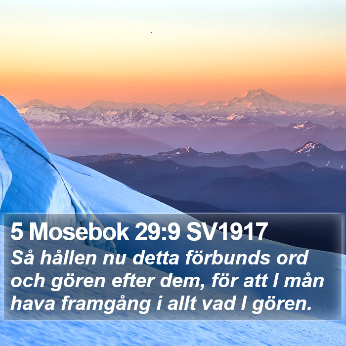 5 Mosebok 29:9 SV1917 Bible Study