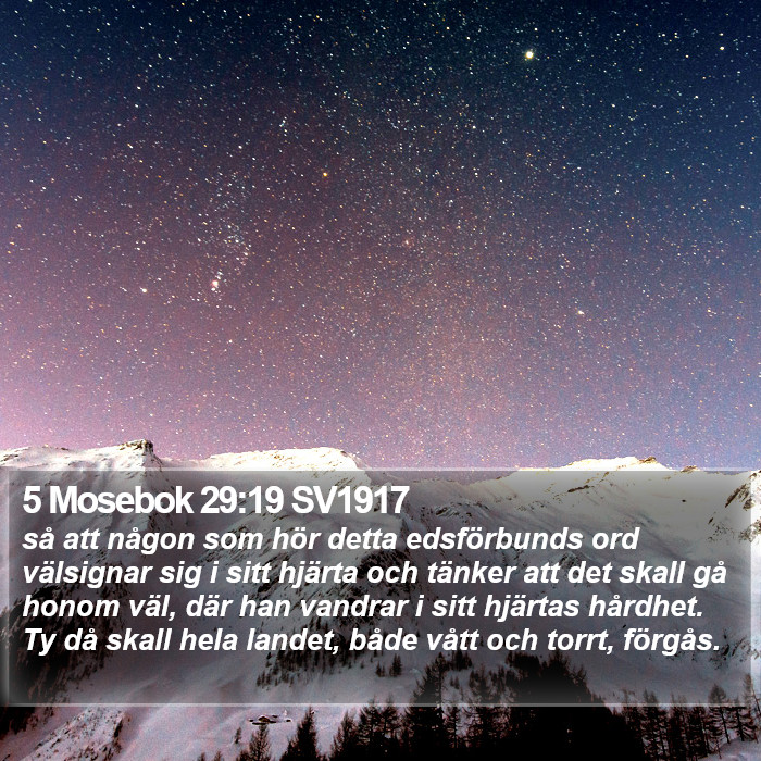 5 Mosebok 29:19 SV1917 Bible Study