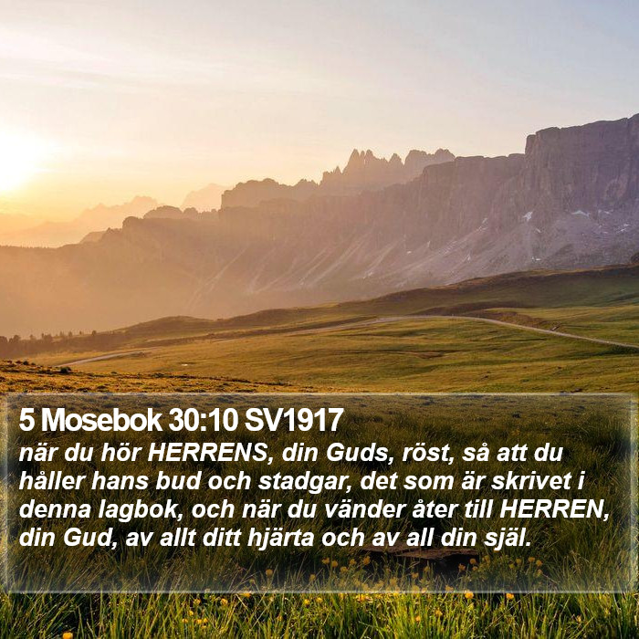 5 Mosebok 30:10 SV1917 Bible Study