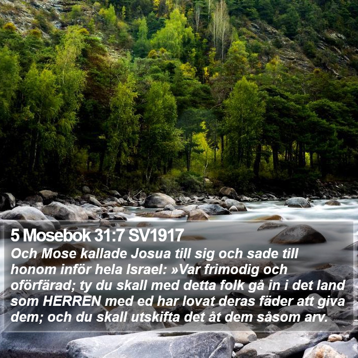 5 Mosebok 31:7 SV1917 Bible Study