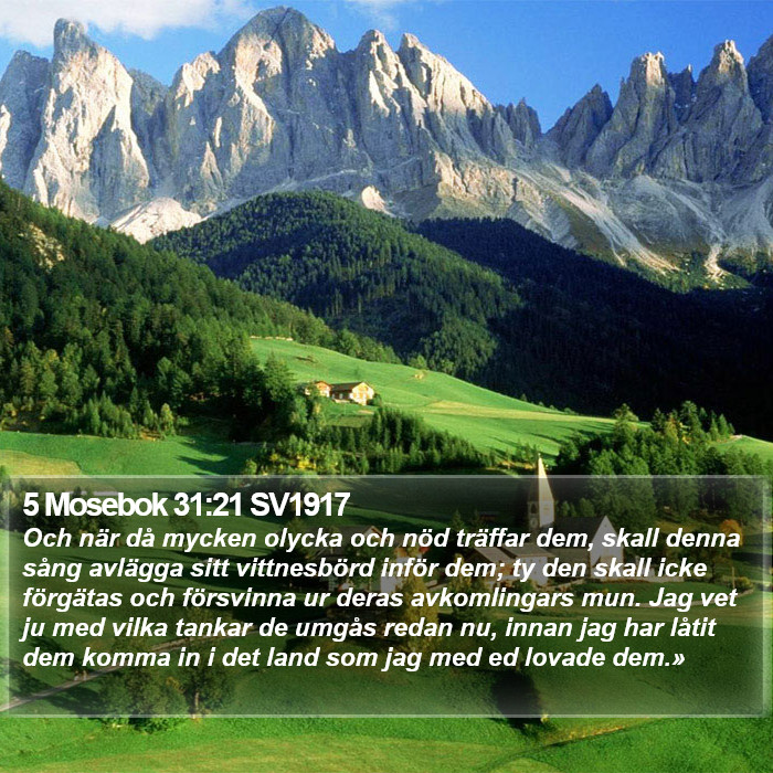 5 Mosebok 31:21 SV1917 Bible Study