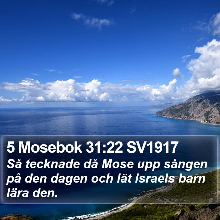 5 Mosebok 31:22 SV1917 Bible Study