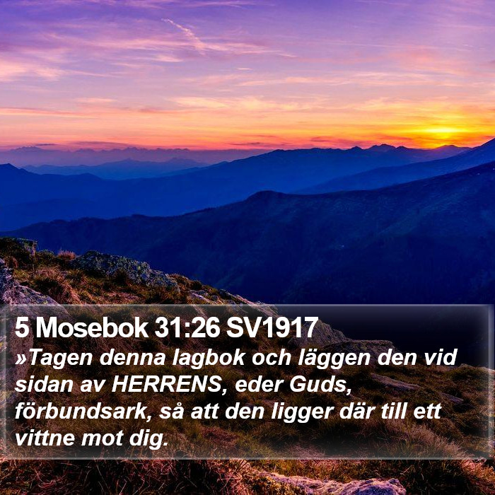 5 Mosebok 31:26 SV1917 Bible Study