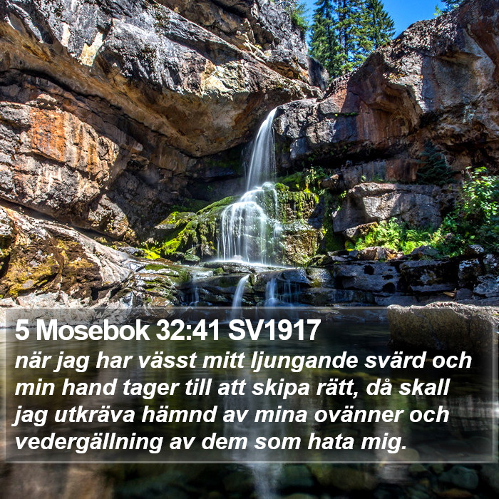 5 Mosebok 32:41 SV1917 Bible Study