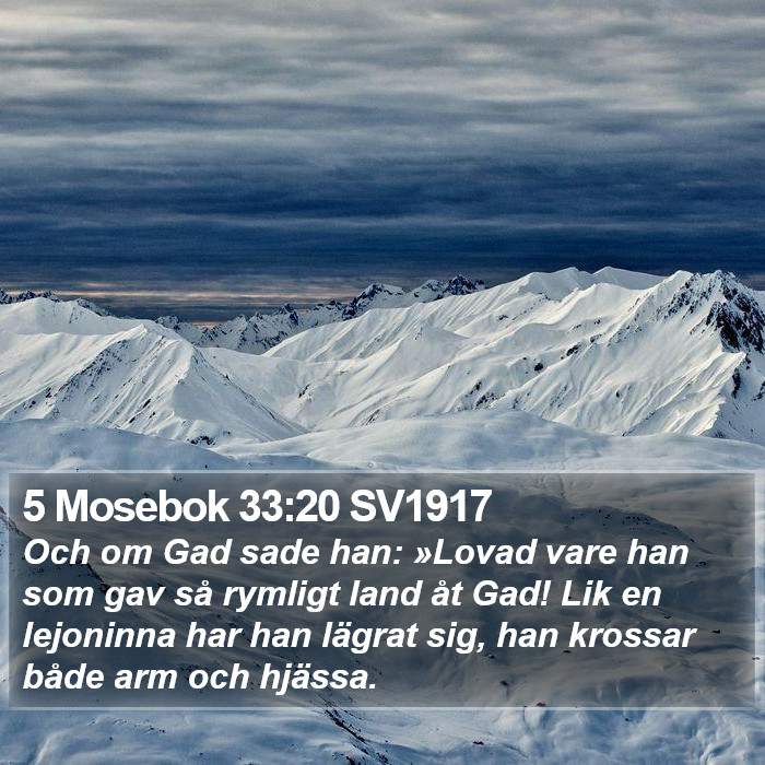 5 Mosebok 33:20 SV1917 Bible Study