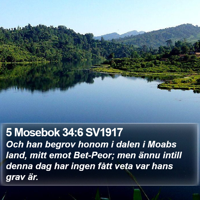 5 Mosebok 34:6 SV1917 Bible Study
