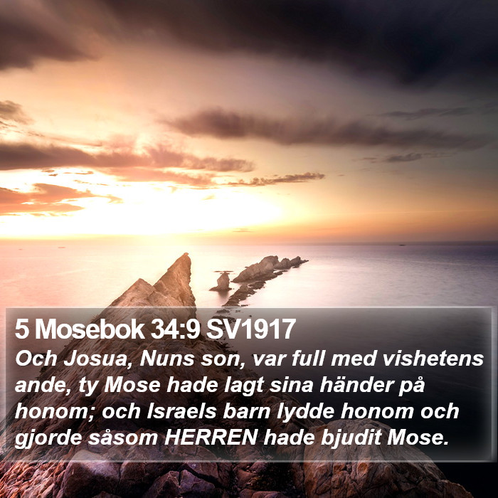 5 Mosebok 34:9 SV1917 Bible Study