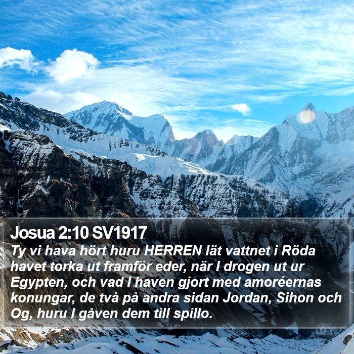 Josua 2:10 SV1917 Bible Study