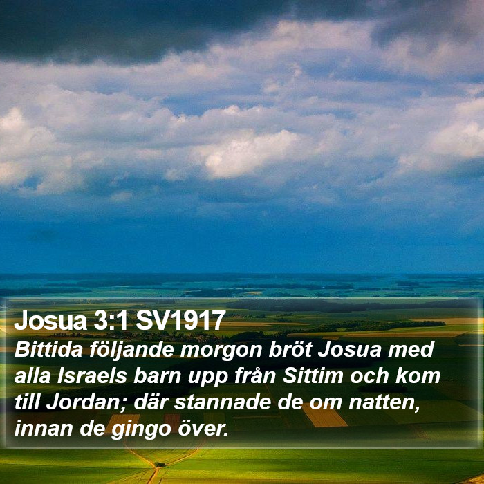 Josua 3:1 SV1917 Bible Study