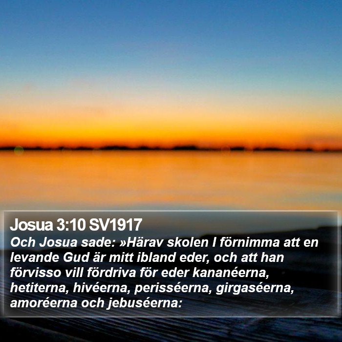 Josua 3:10 SV1917 Bible Study