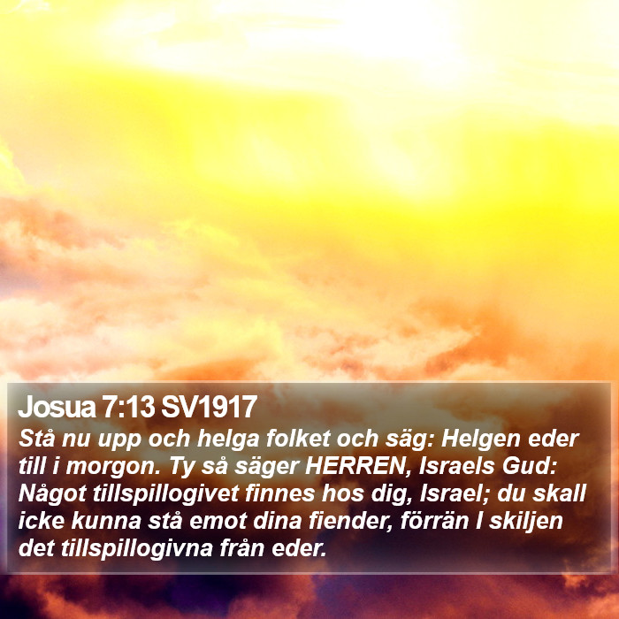 Josua 7:13 SV1917 Bible Study