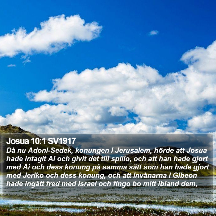 Josua 10:1 SV1917 Bible Study