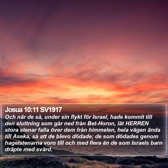 Josua 10:11 SV1917 Bible Study