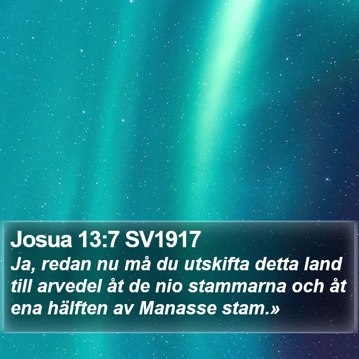 Josua 13:7 SV1917 Bible Study