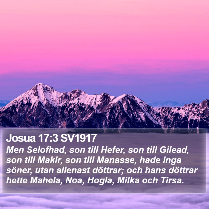 Josua 17:3 SV1917 Bible Study