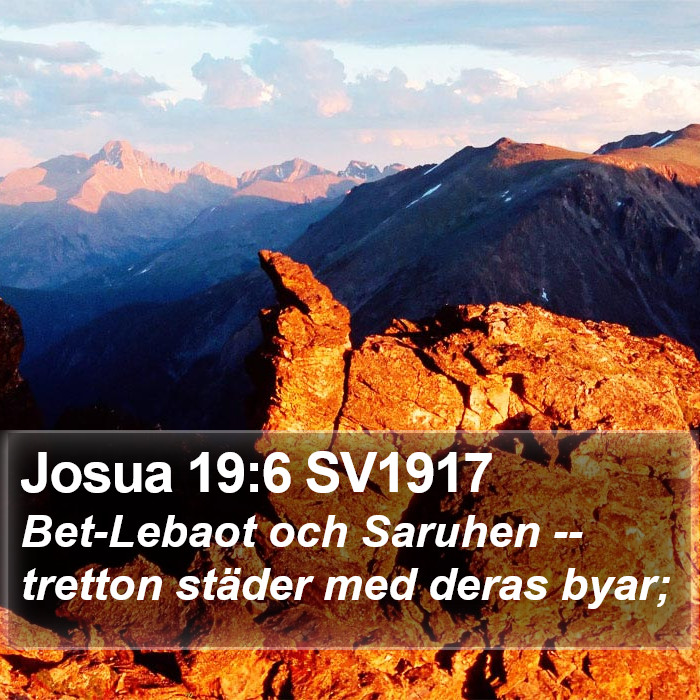 Josua 19:6 SV1917 Bible Study