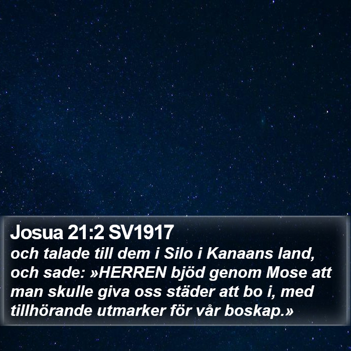 Josua 21:2 SV1917 Bible Study