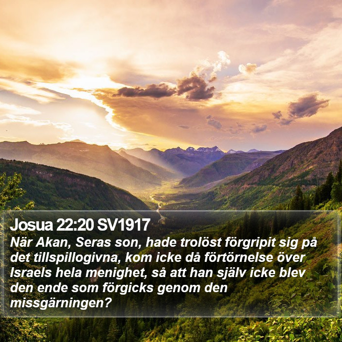 Josua 22:20 SV1917 Bible Study