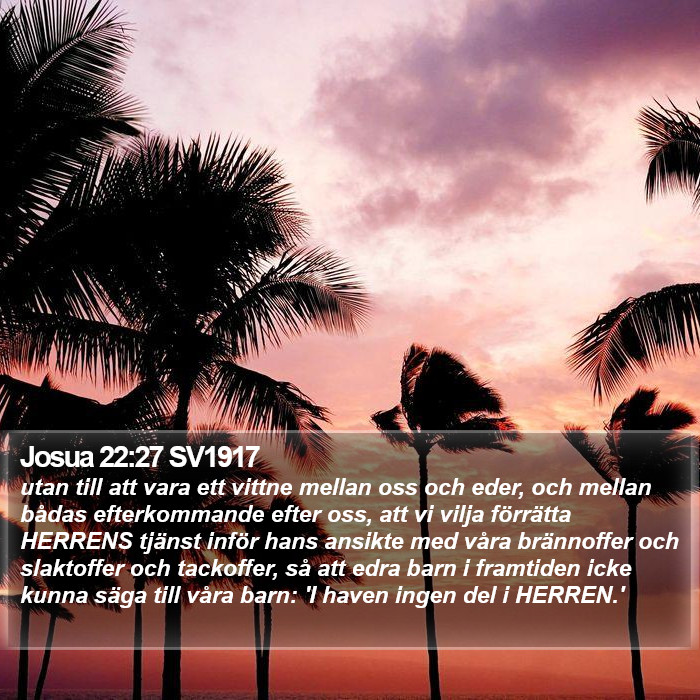 Josua 22:27 SV1917 Bible Study