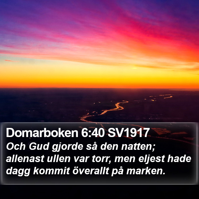 Domarboken 6:40 SV1917 Bible Study