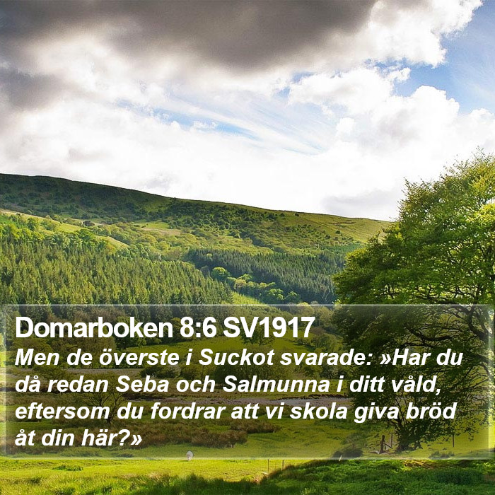 Domarboken 8:6 SV1917 Bible Study