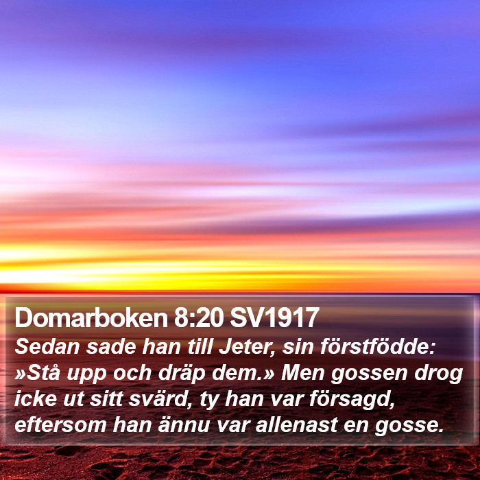 Domarboken 8:20 SV1917 Bible Study