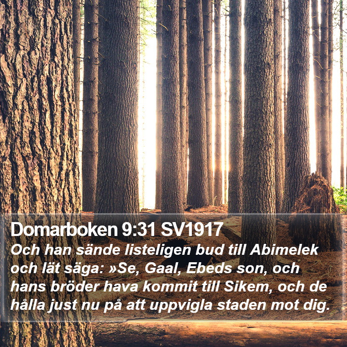 Domarboken 9:31 SV1917 Bible Study