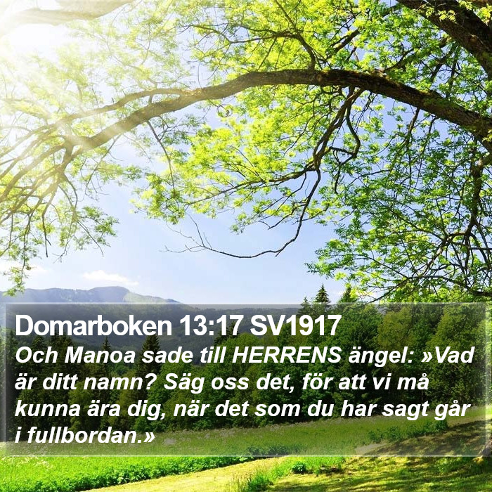 Domarboken 13:17 SV1917 Bible Study