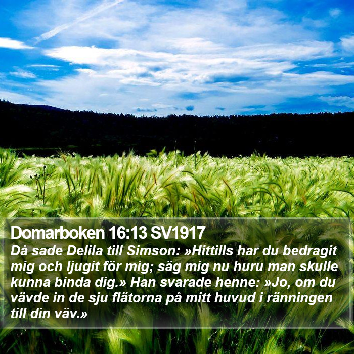 Domarboken 16:13 SV1917 Bible Study