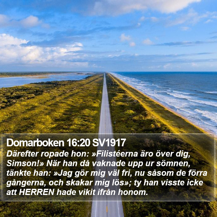 Domarboken 16:20 SV1917 Bible Study