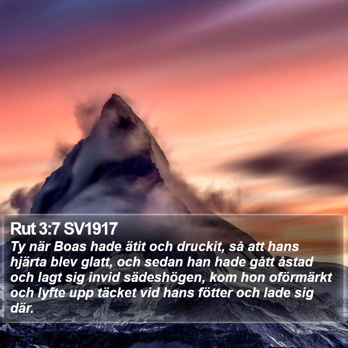 Rut 3:7 SV1917 Bible Study