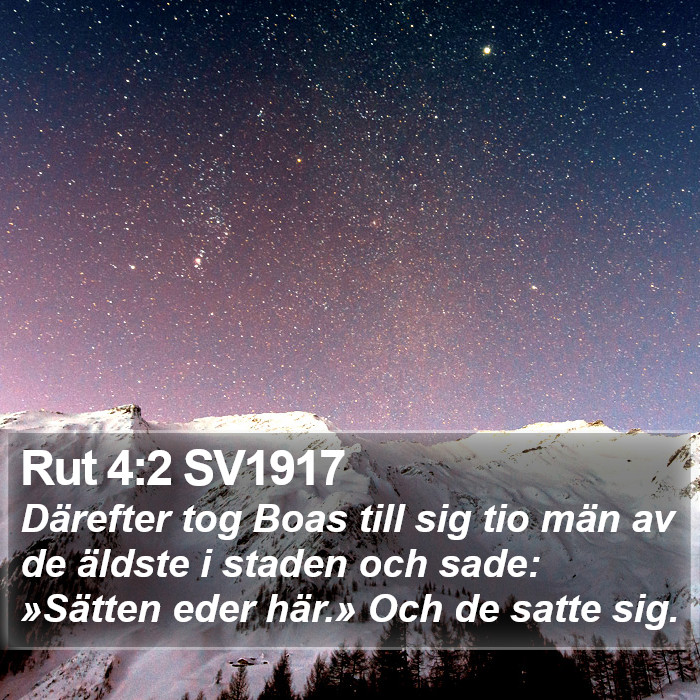 Rut 4:2 SV1917 Bible Study