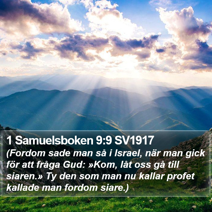 1 Samuelsboken 9:9 SV1917 Bible Study