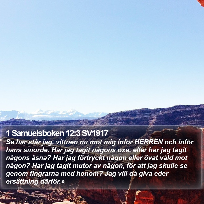 1 Samuelsboken 12:3 SV1917 Bible Study