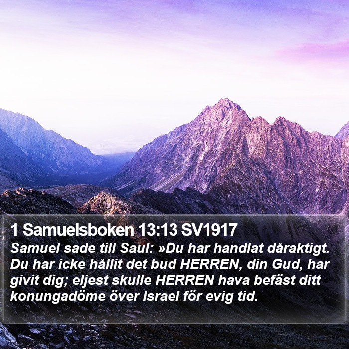 1 Samuelsboken 13:13 SV1917 Bible Study