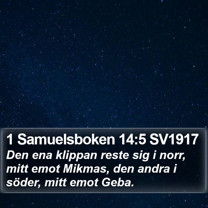 1 Samuelsboken 14:5 SV1917 Bible Study