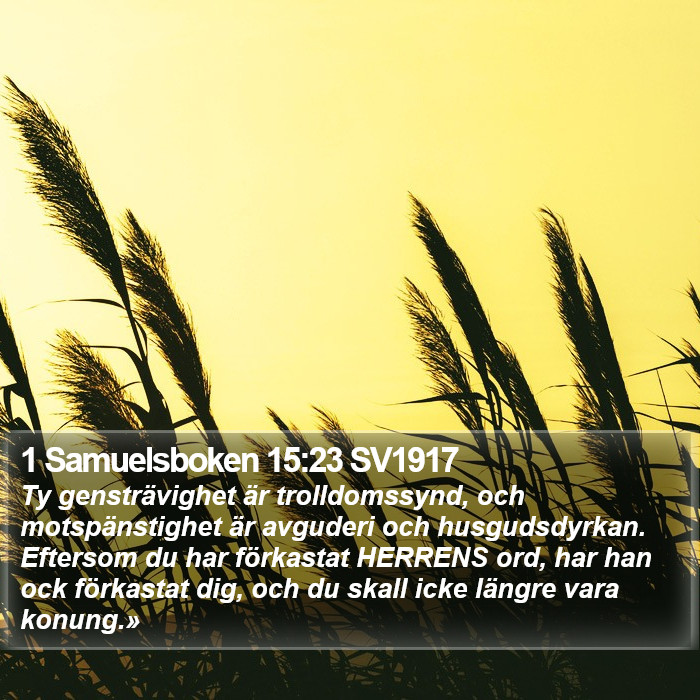 1 Samuelsboken 15:23 SV1917 Bible Study