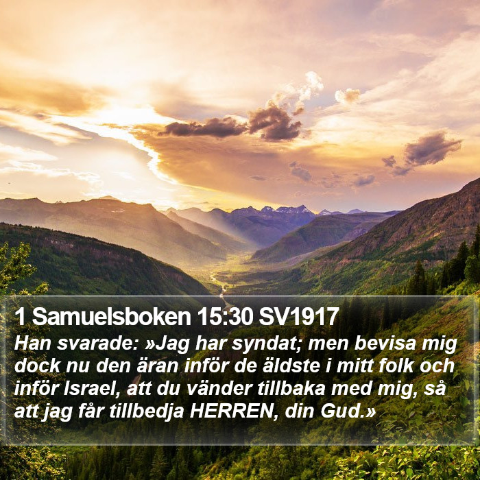 1 Samuelsboken 15:30 SV1917 Bible Study