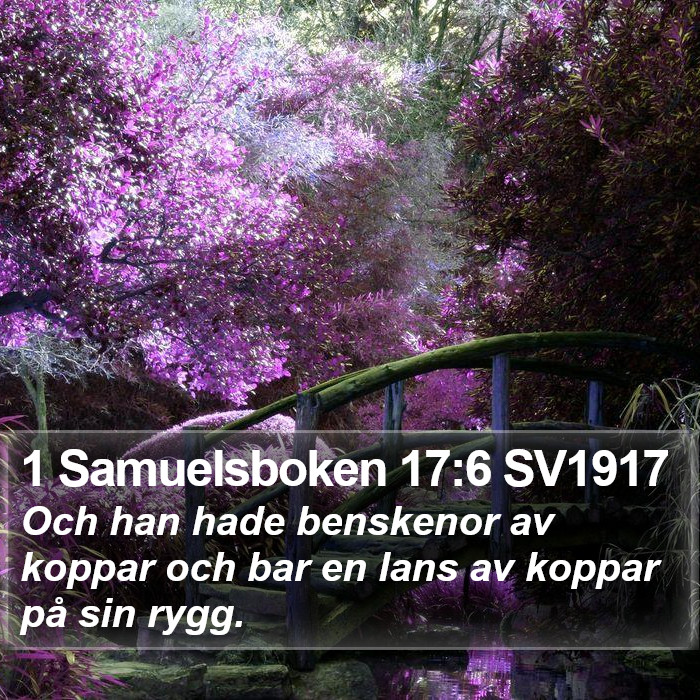 1 Samuelsboken 17:6 SV1917 Bible Study