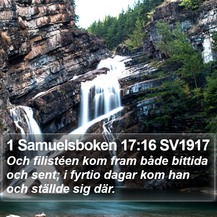 1 Samuelsboken 17:16 SV1917 Bible Study