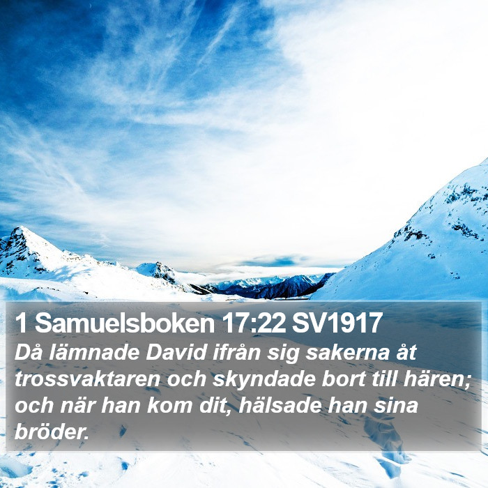 1 Samuelsboken 17:22 SV1917 Bible Study