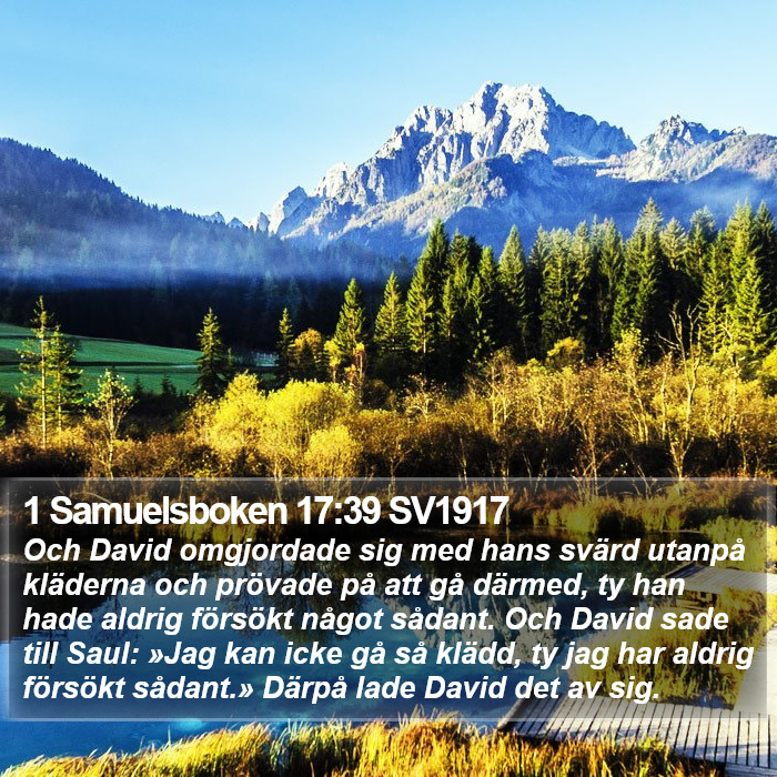 1 Samuelsboken 17:39 SV1917 Bible Study